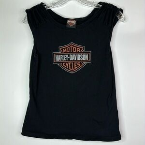 Harley Davidson Chippewa Falls WI Black Short Sleeve Shirt Large Slim 2006